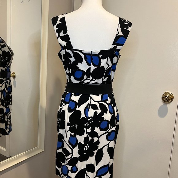 London Times Black and Blue Floral Mini Dress - Picture 10 of 14